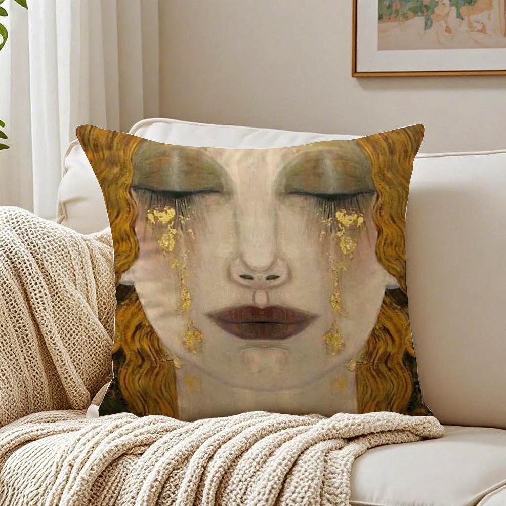 Nouveau Austrian Art GGustav Klimt Cushion Cover Pillowcase Antidustmite living Room Sofa Decor Cushion Room