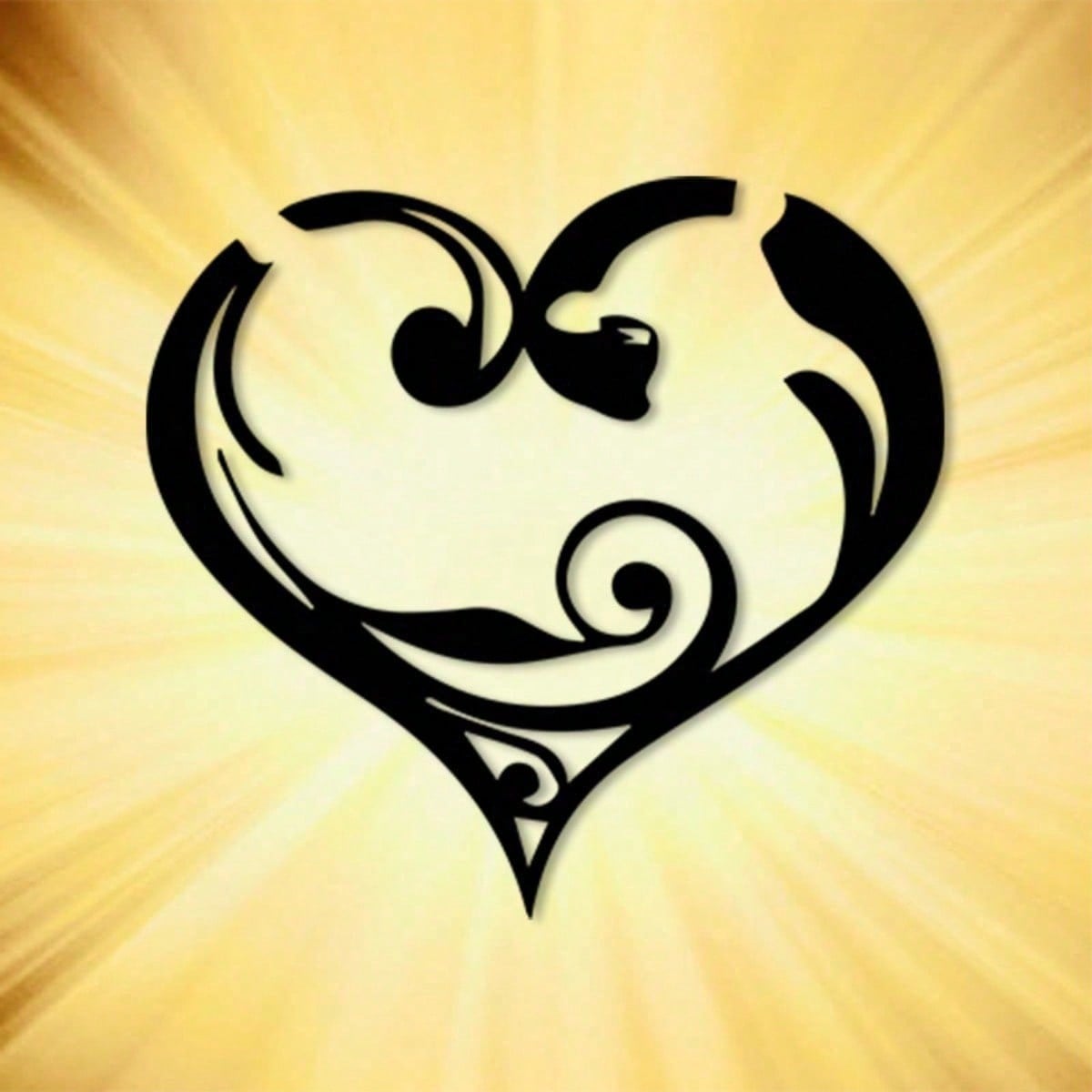 Black Vintage Heart Shaped Wrought Iron Wall Art Decor