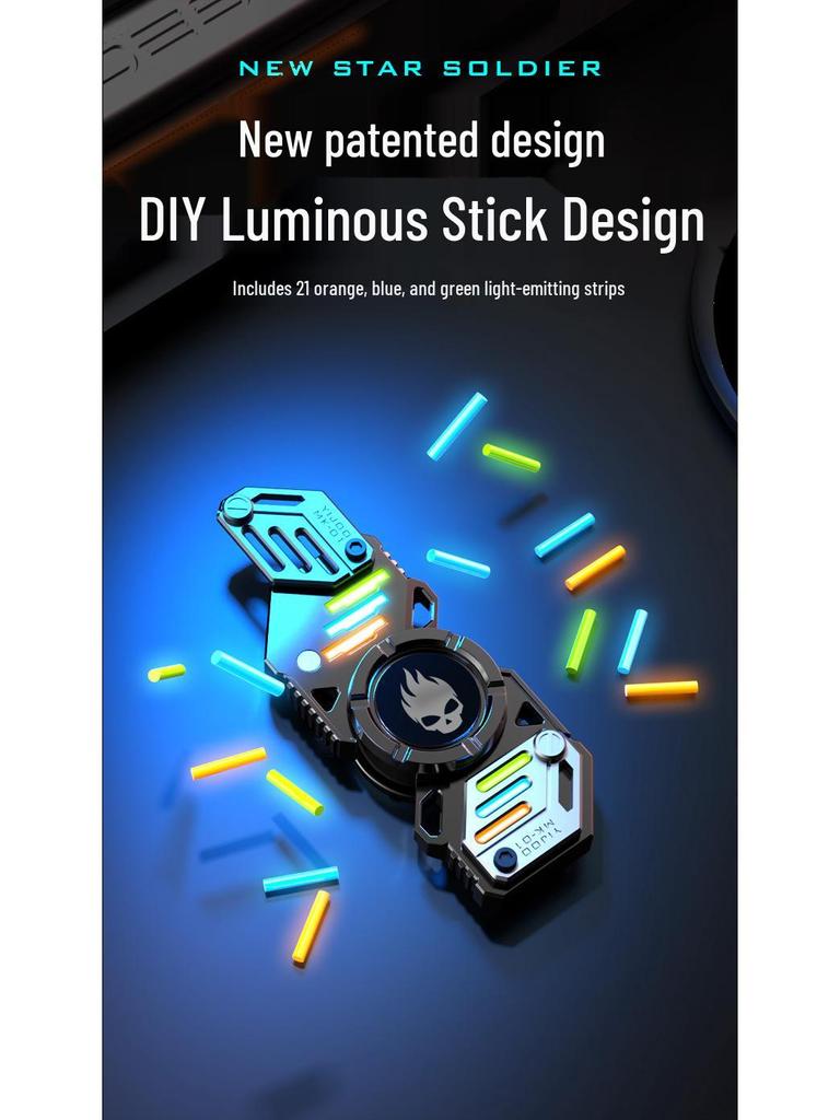 Yijue Luminous Deformable Finger Gyro - Kids' Stress Relief Toy with Black Tech