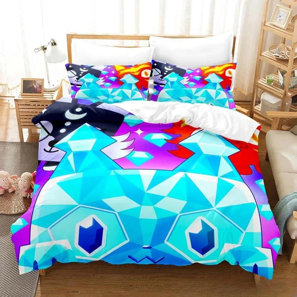 

Comforter New 3D Game Pet Simulator X Bedding Set Single Twin Full Queen King Size Bed Set Adult Kid Bedroom Home Textiles Comforter (quilt)-EU Single(135*200cm)3pcs