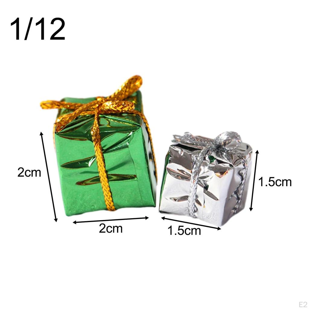 2 Mini Dollhouse Ornaments Boxes, Christmas Tree Hanging Decorations, Party Favors