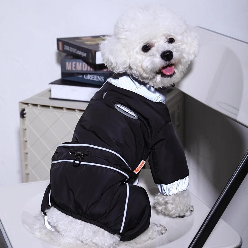 

Reflective Padded Winter Dog Coat Waterproof Four-Legged Jacket for Small Dogs Cold Weather Outdoor Warm Pet Apparel XS: 22cm Back, 1.0-1.5kg