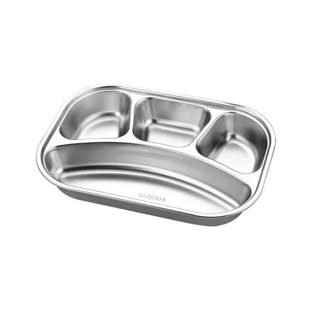 304 Stainless Steel Children's Deep Meal Tray – Durable, Divided, Anti-Fall Tableware for Kindergartens