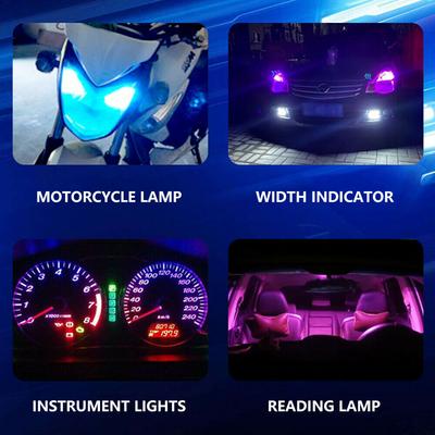 T10 W5W Cob Glass Wedge License Plate Lamp LED Car Light Dome Read Drl Bulb Car Accessories Dc 12v Universal Six Colors