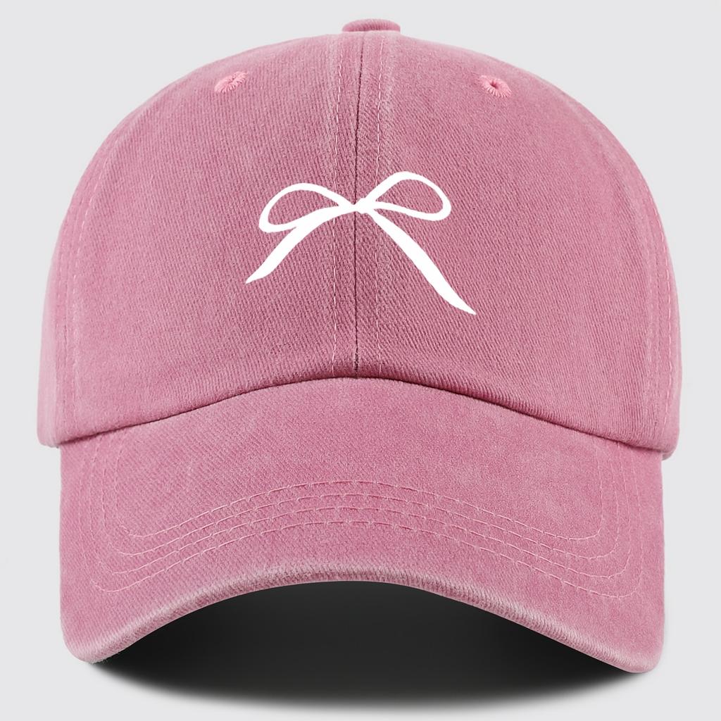 Line Bow Baseball Cap Trendy Fashion Retro Soft Top Hat Adjustable Sun Hat