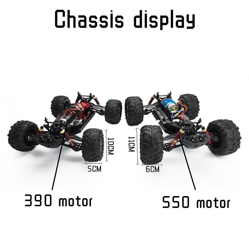 1:10 4WD Full Proportional RC Monster Truck, 45km/h High Speed 2.4G Off-Road Crawler with 7.4V Battery for Hobbyists