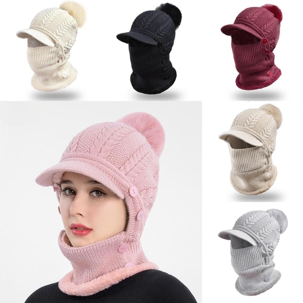 Winter Womens Knit Headgear With Ear Cover And Neck Warmth For Outdoor Activities