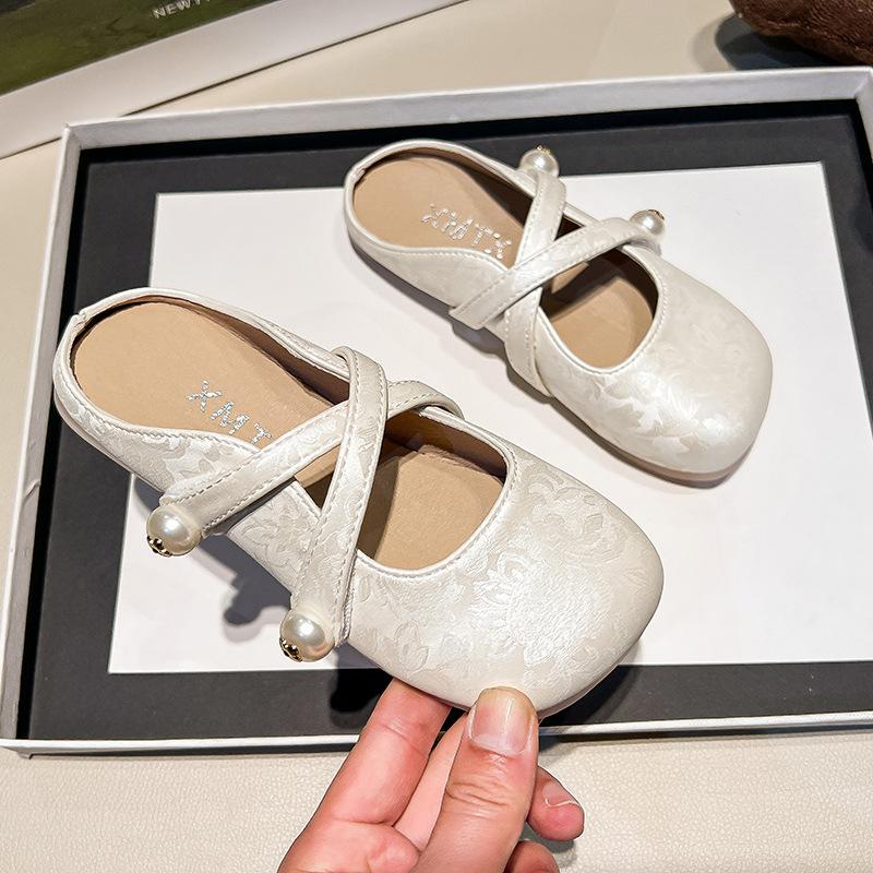 2025 Girls Princess Shoes Spring and Autumn Foreign Style Internet Celebrity Baby Children's Slippers Flat Bottom Little Girl Soft Sole Shoes Sing