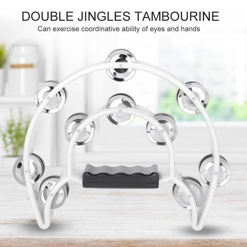 Double Row Jingles Handbell Tambourine Percussion Musical Instrument