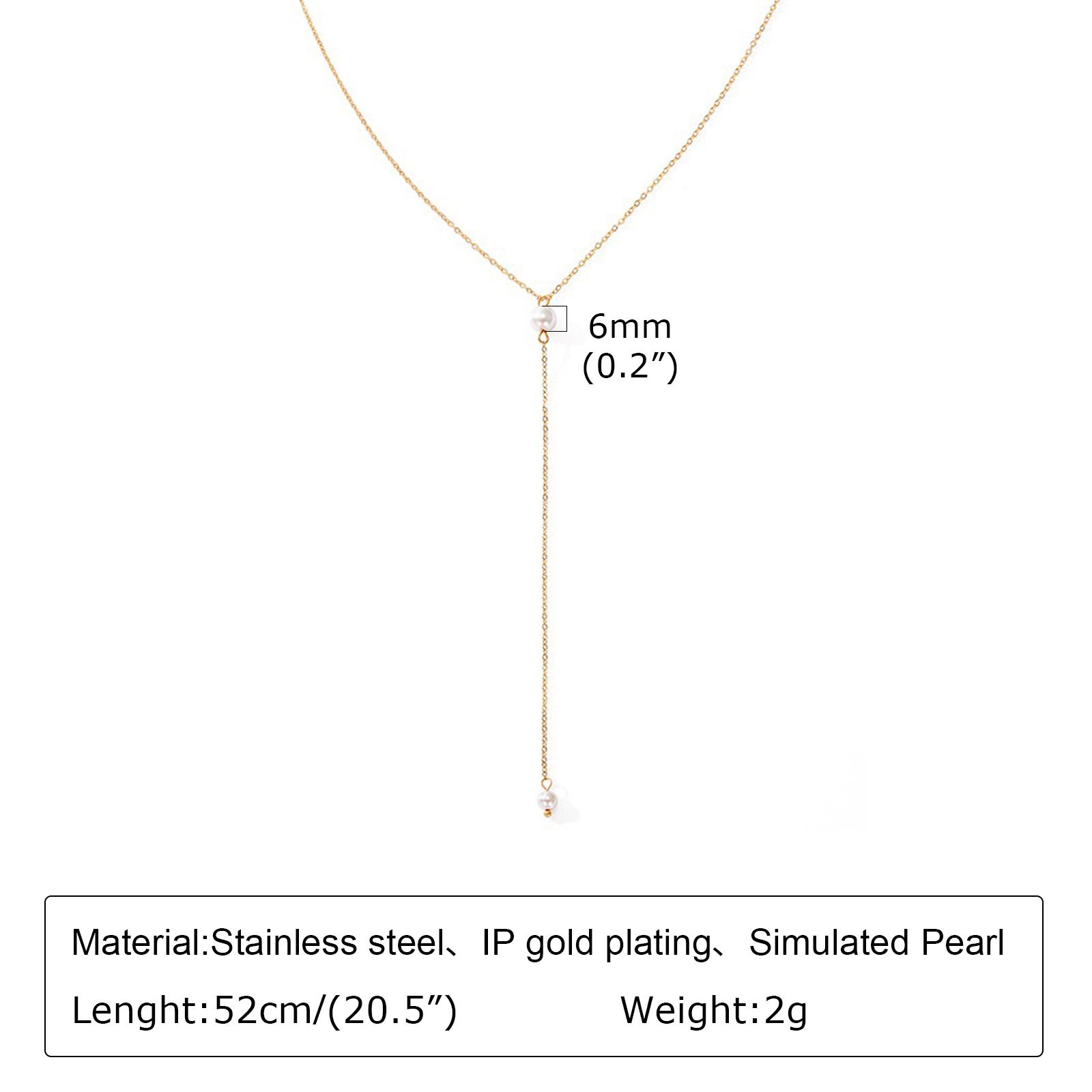 

Women s Trendy Layering Chain Necklaces, Gold Color Stainless Steel Y Shape Charm Necklace Rosary Layered Beads Chokers