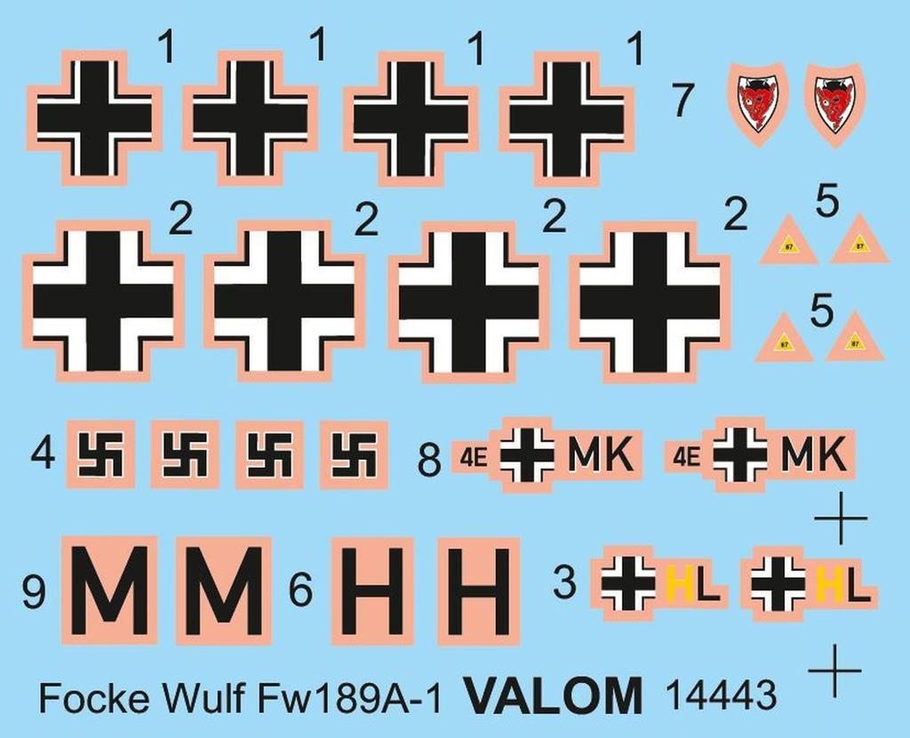 Barom 1/144 Deutscher Focke-Wulf FW189A1 Zweimotoriges Aufklärungsflugzeug Plastikmodellbausatz CV14443 (Flugzeug)
