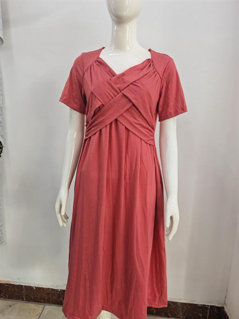 2024 Trendy Summer Short-Sleeve Dress for European & American Women - Stylish and Unique Design