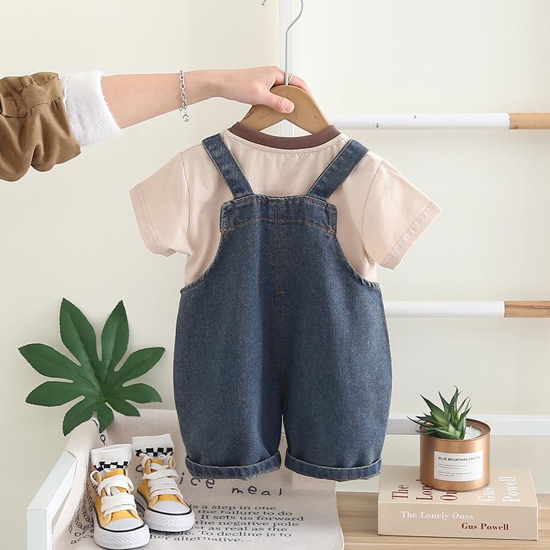 Baby Boys Girls Clothes Suit Summer Children Boys T-Shirt Overalls 2Pcs/Sets Toddler Casual Costume Infant Kids Tracksuits