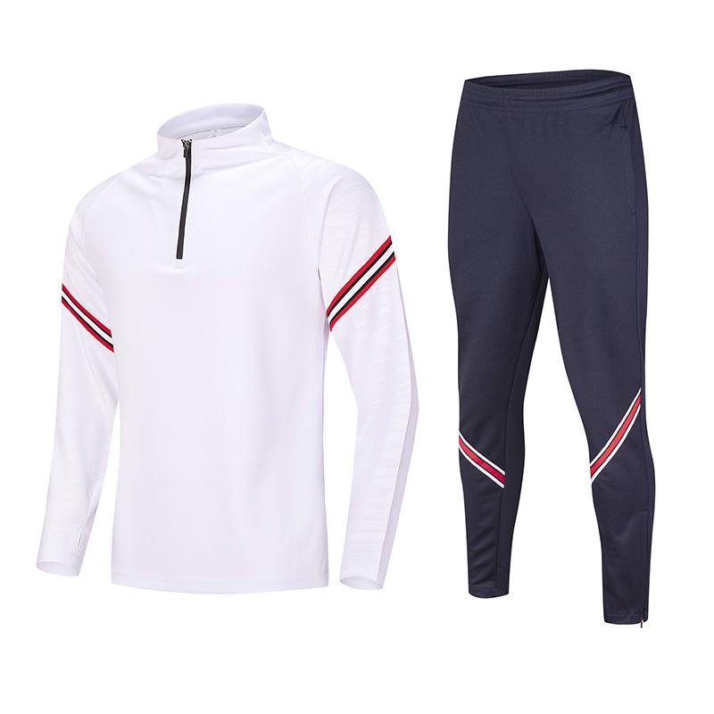 Half-Zip Contrast Stripe Sports Top with Half-Finger Sleeves