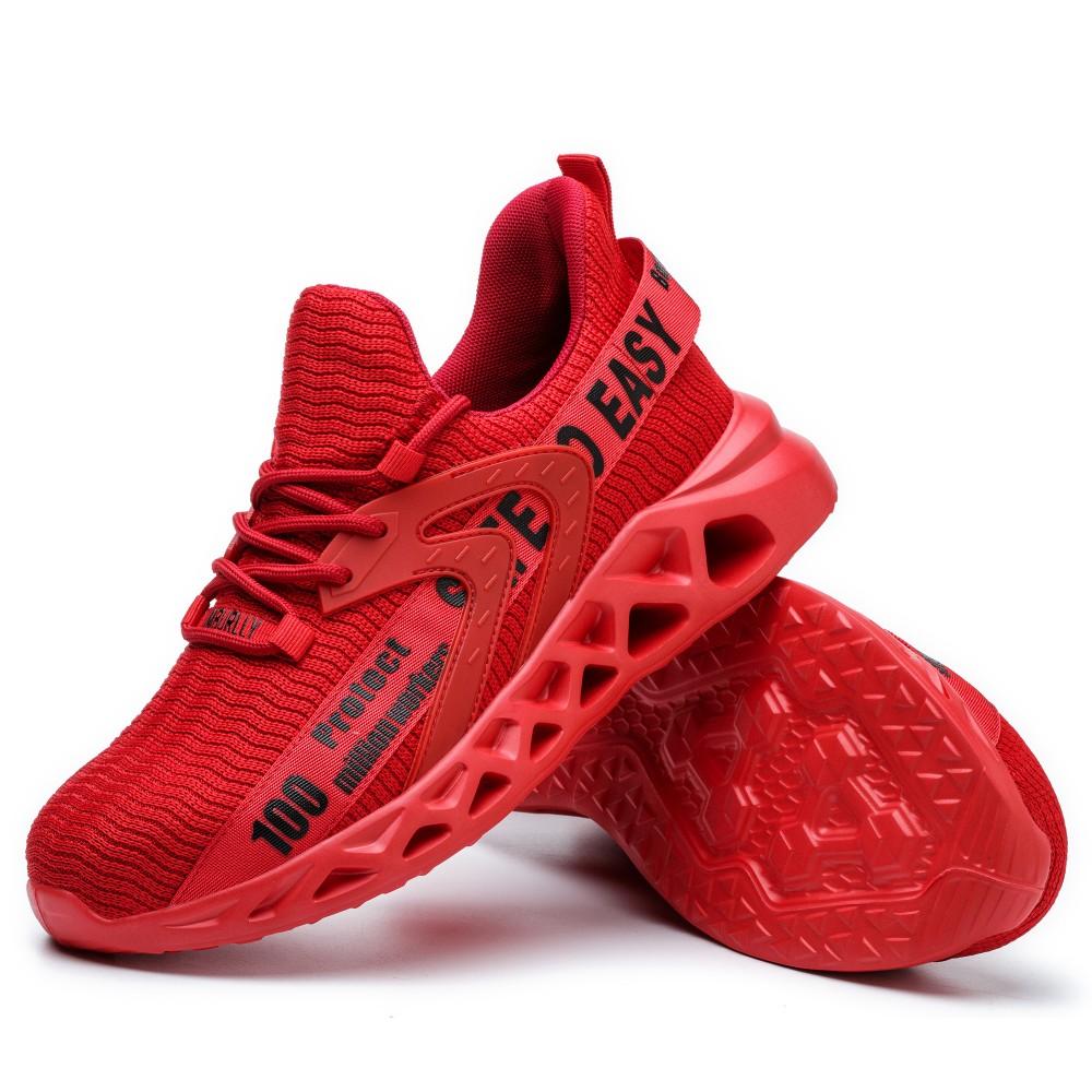 Work Safety Shoes For Men Lightweight Protective Work Sneakers Lightweight Men Shoes Breathable Shoes Anti-Puncture Work Shoe