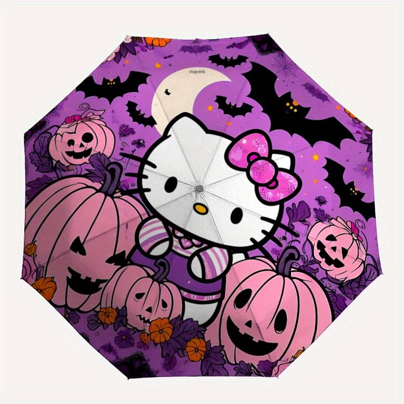 

1pc Halloween Hello Kitty Automatic Opening/closing umbrella, Compact Travel Umbrella - - Festive Accessory, Sturdy Ribs yy250807089