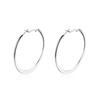 50mm Simple Flatten Circle Golden Round Big Hoop Earring for Women Fashion Jewelry Silver Color Exaggerated Great Aros Brincos