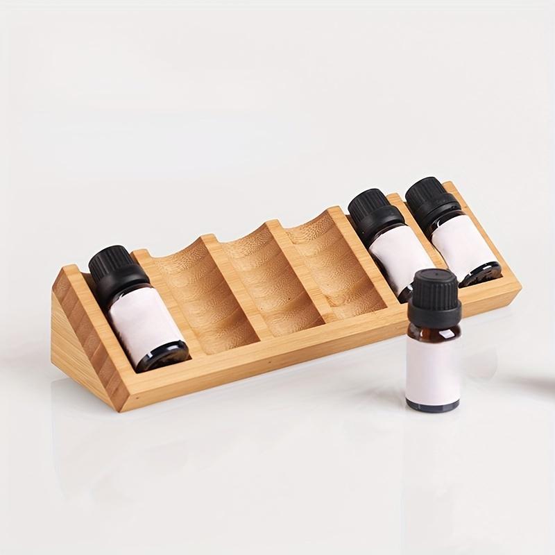 1PC Wooden Essential Oil Display Rack - 6 Slot Triangle Desktop Organizer Cosmetic Display Case