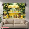 2D Fresh Lemon Tree Backdrop, Summer Lemon Shop Photography Background