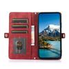 For iPhone 17 Case Zipper Pocket 9 Card Slots PU Leather Phone Cover with Wrist Strap