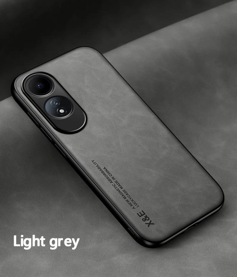 Luxury Leather Case For OPPO A60 4G A79 A58 A78 A98 A57 A97 A96 A95 A53 A32 A74 Cover With Metal Plate Support Car Hold