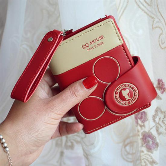 Trendy Women's Short Wallet: Cartoon Zipper Wristlet & Coin Purse