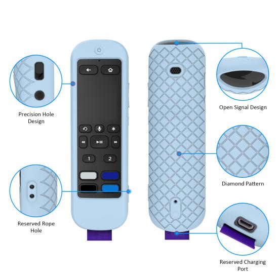 Protective Cover Comfortable Grip with Strap Stain-resistant Shockproof Anti-slip Texture Effective Protection No Yellowing Smart TV Remote