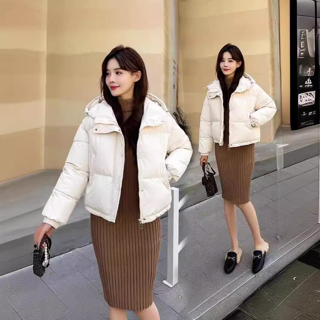 

Women s 2024 Short Hooded Cotton Coat: Thickened Winter Jacket, Korean Style Loose Fit, Ideal for Students. M армія зелений колір