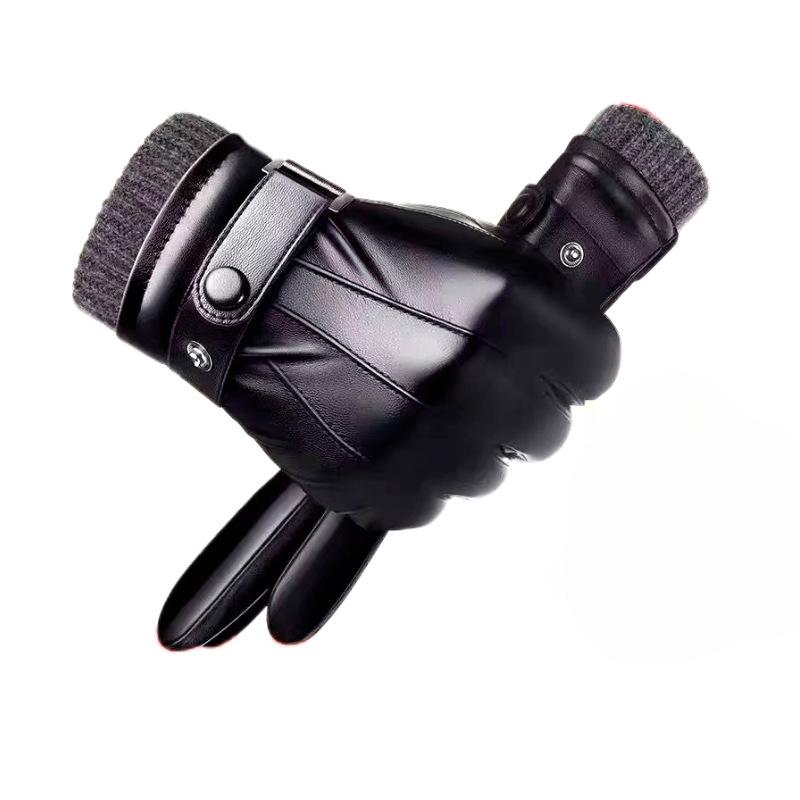 Winter Gloves for Men Genuine Leather Warm Touchscreen Gloves Outdoor Cycling Real Sheepskin Warm Driving Motorcycle Gloves