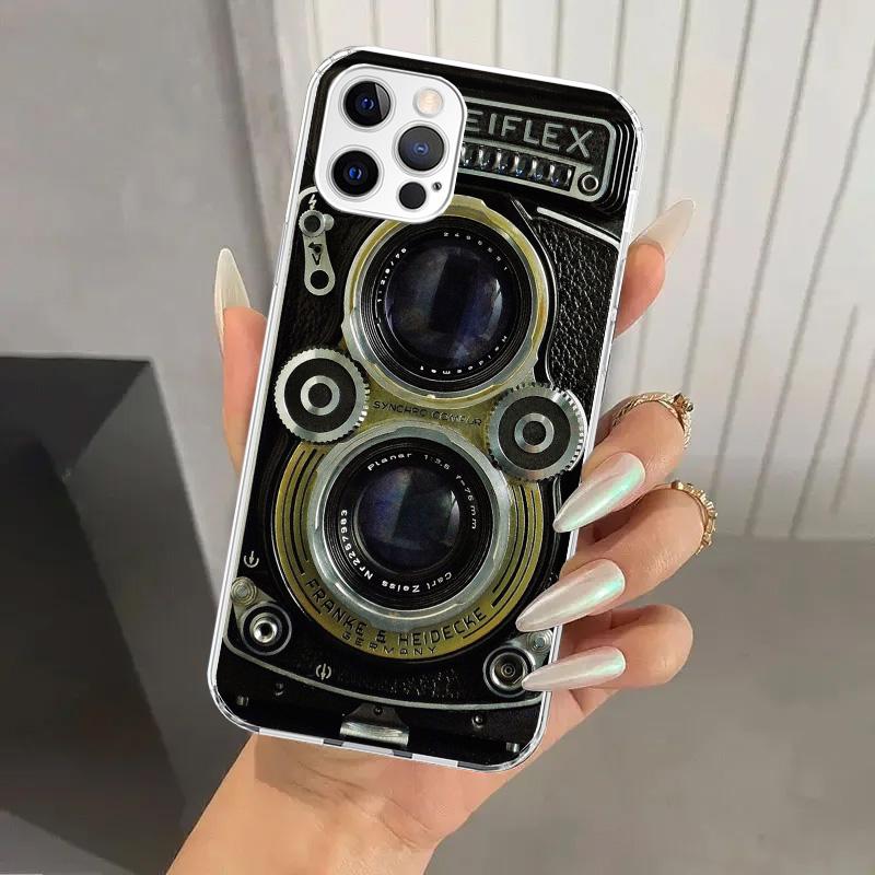 Fashion Classic Camera Lens Phone Case for Iphone 16 15 14 13 12 Mini 11 Pro Max 16E X XS XR 7 Plus 8 SE 2020 Soft Funda Print S