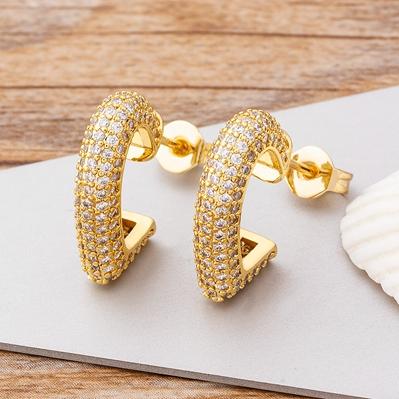 Nidin New Design Bohemian Rainbow Rhineston Crystal Earrings For Women Luxury Fashion Colorful Party Anniversary Jewelry Gifts