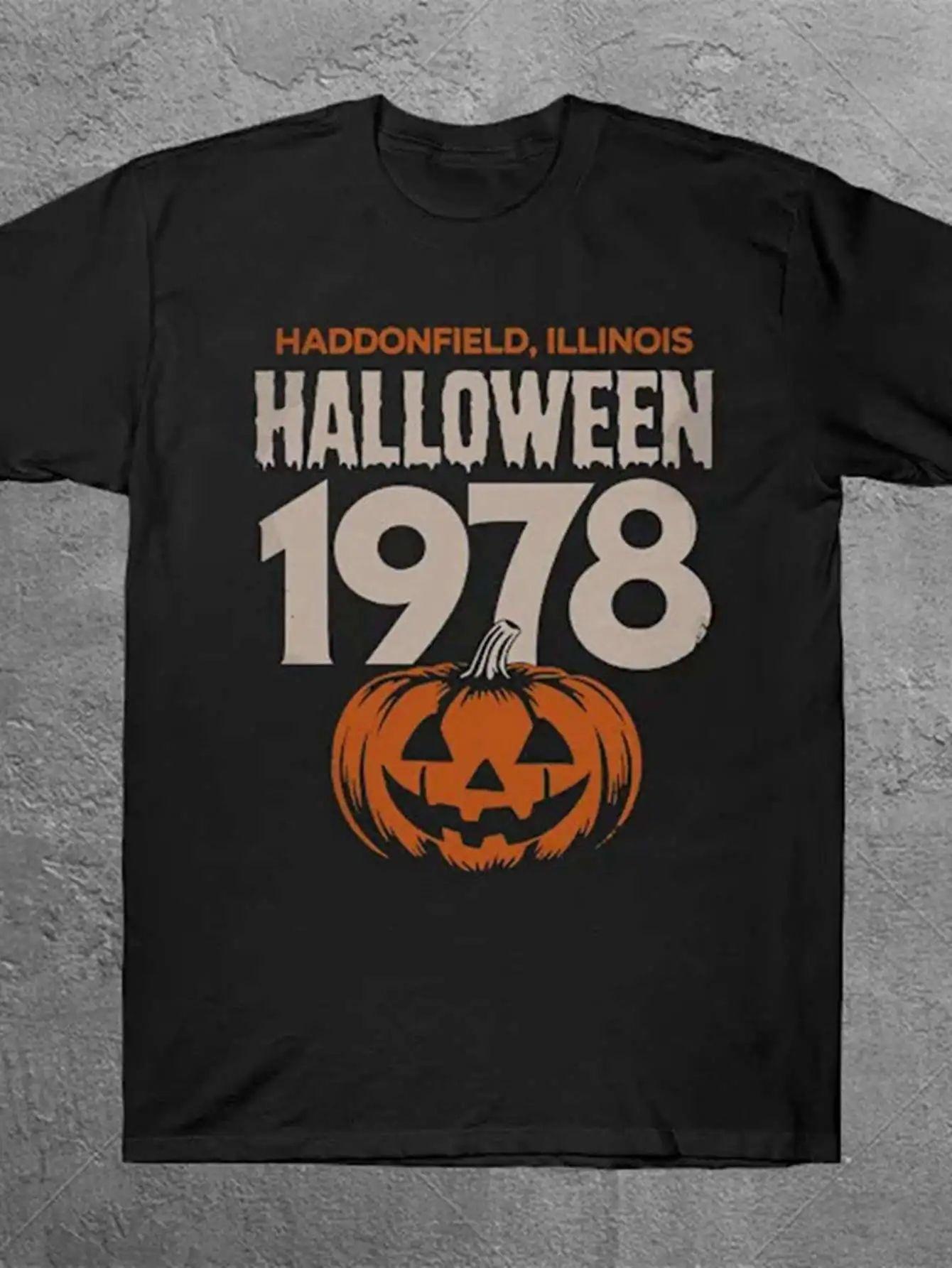 

Vintage 90s Halloween T-Shirt Print Cotton Retro Horror Movie Graphic Tee Casual Loose Sports Short Sleeve Sports Tops Unisex S