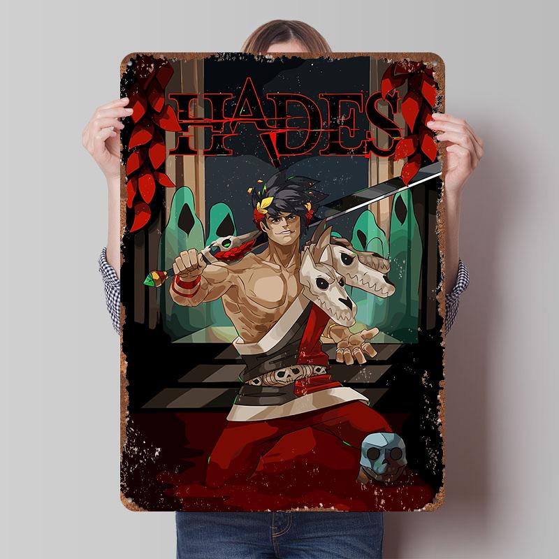 

Hades Game Character Tin Plaque Poster Customized Wall Art Retro Vintage Metal Signs for Man Cave Gaming Room Decoration Cozy 7.9x11.8In(20x30cm)