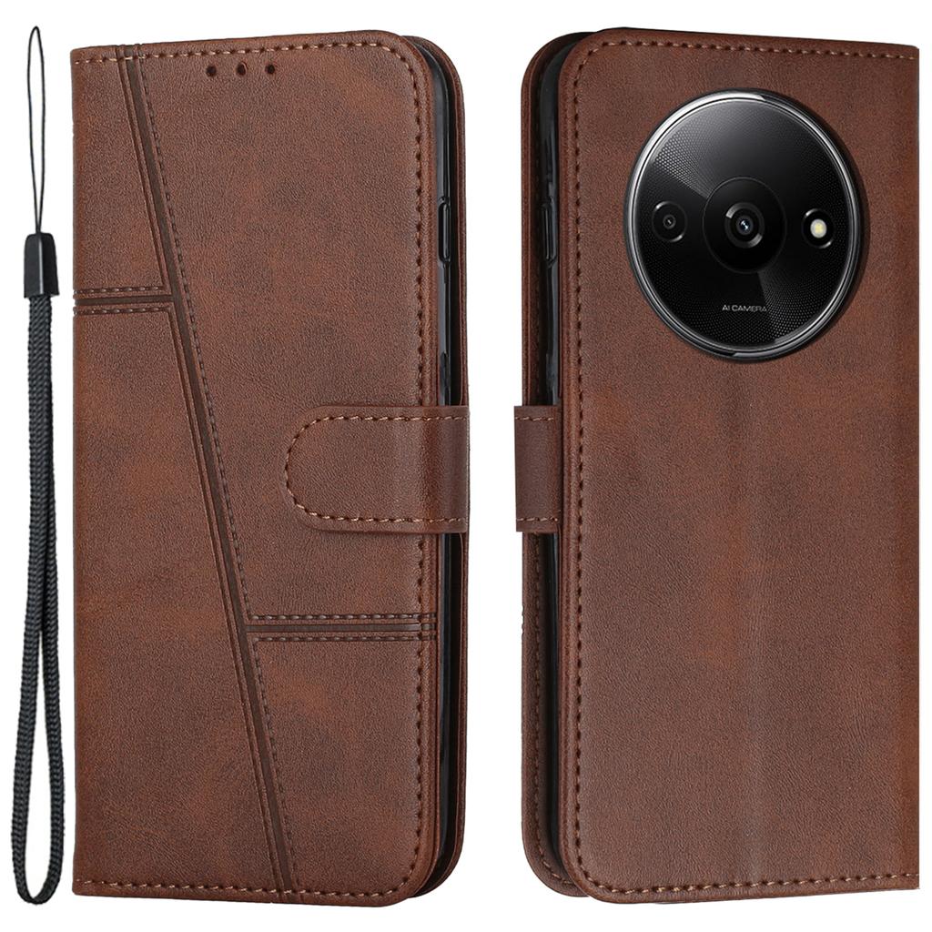 For Xiaomi Redmi A3 4G/Poco C61 4G Case Calf Texture Leather Wallet Phone Cover with Folio Stand