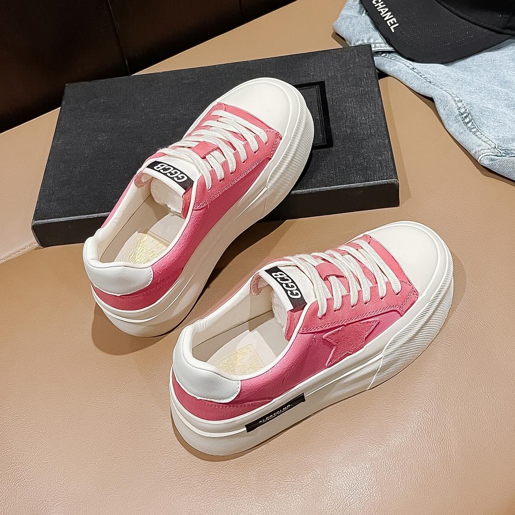 Dámské hvězdné skate boty s tlustou podrážkou, jarní a podzimní nové ležérní univerzální boty na platformě