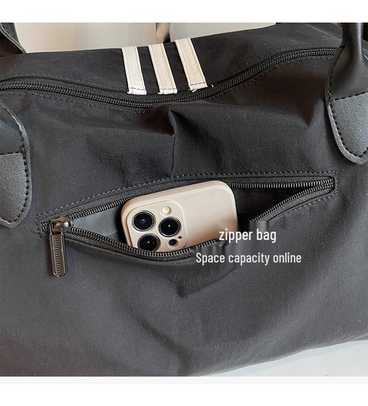 2025 Women's Sporty Korean Striped Minimalist Tote Bag - Large Capacity, Versatile for Travel & Casual Use