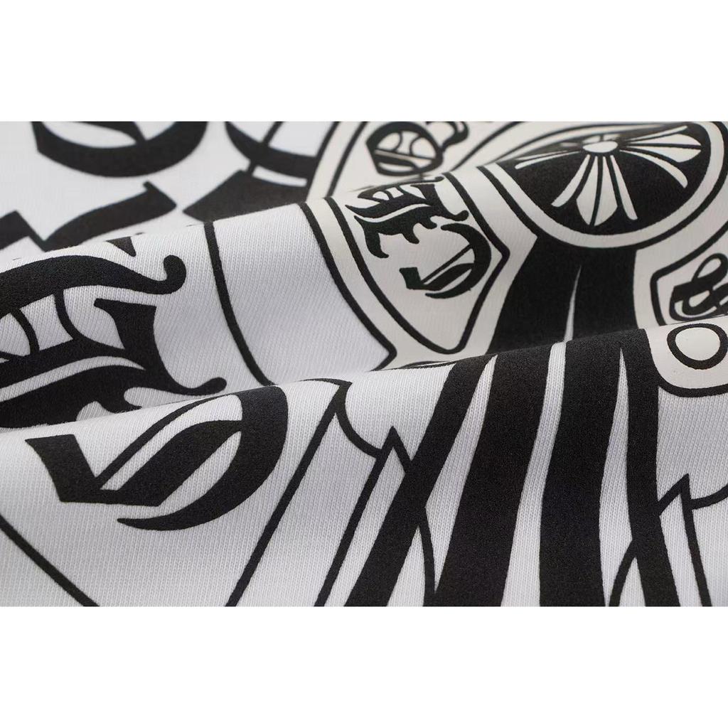 W353 CHROME HEARTS 2025 Summer New High Quality Cotton Round Neck Loose Large Size Men's and Women's T-shirt Couple T-shirt