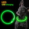 Led obojek pro psy Luminous usb Obojek pro kočky a psy Nastavitelný LED obojek s prevencí proti ztrátě LED světla pro psy Doplňky pro domácí mazlíčky