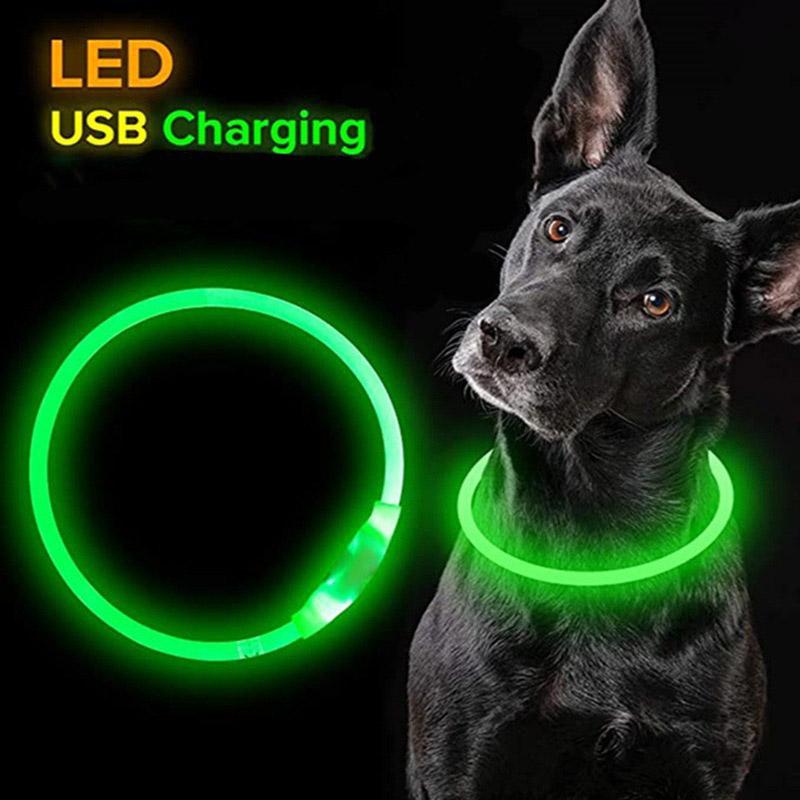 Led obojek pro psy Luminous usb Obojek pro kočky a psy Nastavitelný LED obojek s prevencí proti ztrátě LED světla pro psy Doplňky pro domácí mazlíčky