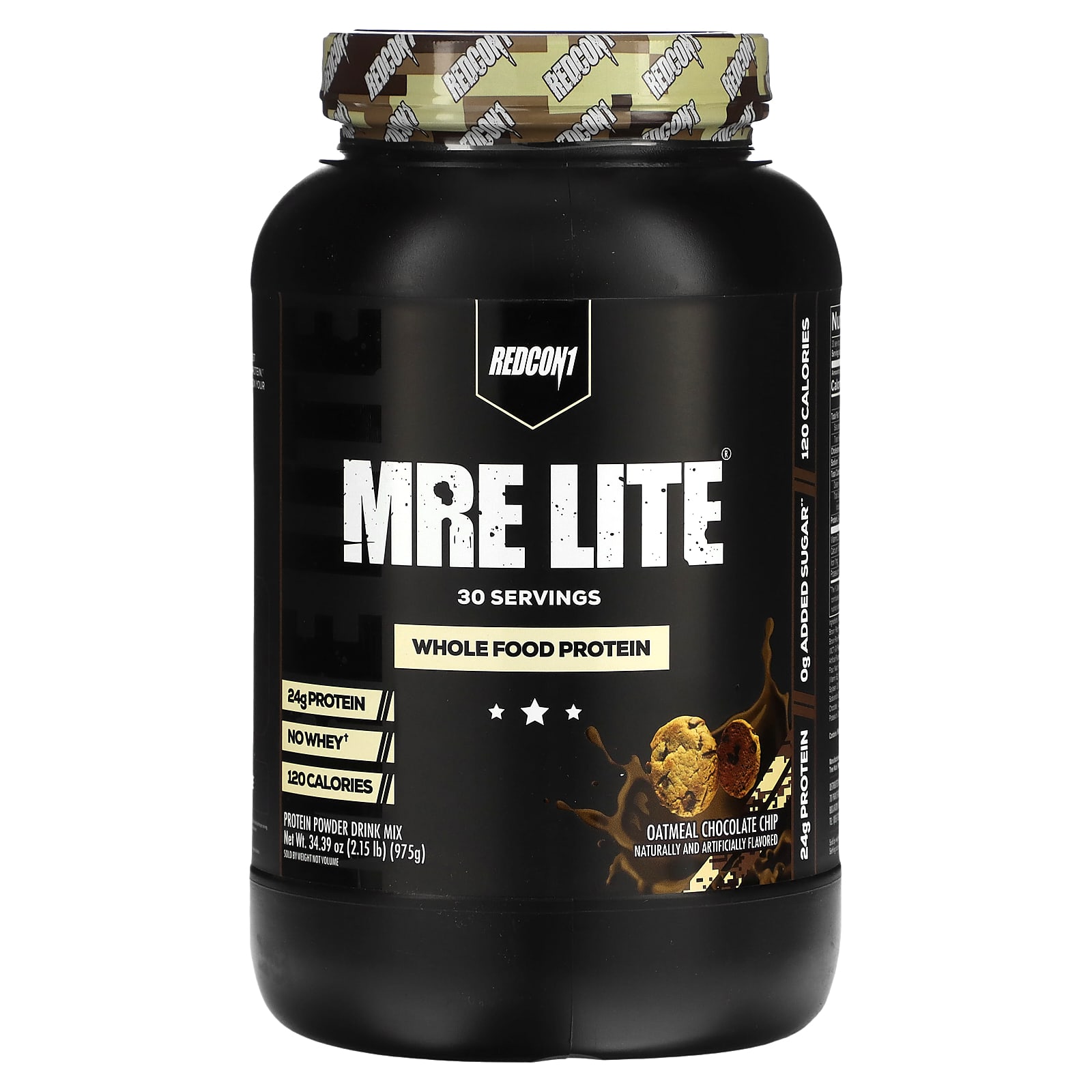 

Redcon1, Mre Lite, Whole Food Protein, Oatmeal Chocolate Chip, 975G (2.15Lb)