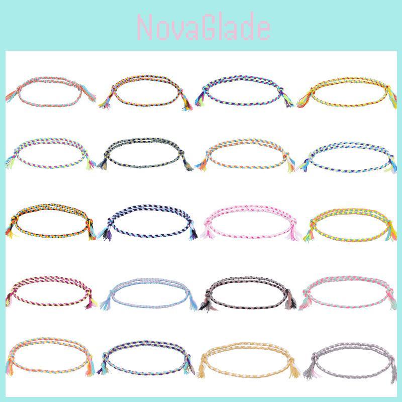 New Cross-border Simple Safety Buckle Four-strand Colorful Hand Rope Handmade Braided Red Rope Bracelet Suitable For Travel Souvenirs Mixed Colors