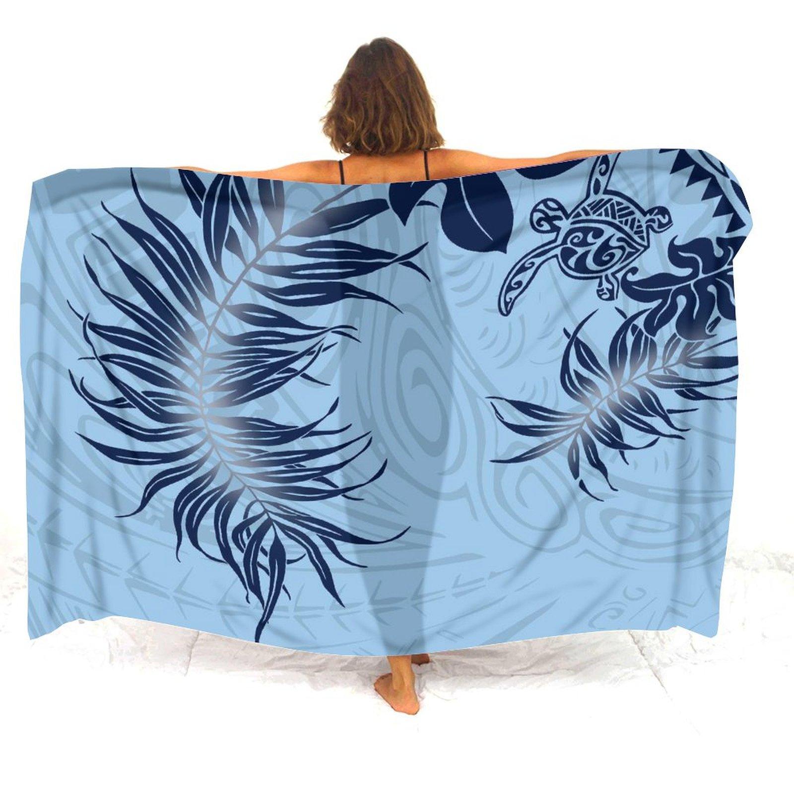 Samoa Fiji Islands Vintage Art Sarong Custom Polynesian Vintage Print Design Ladies Elegant Style Beach Coat Integrated Sun Veil 168X112cm