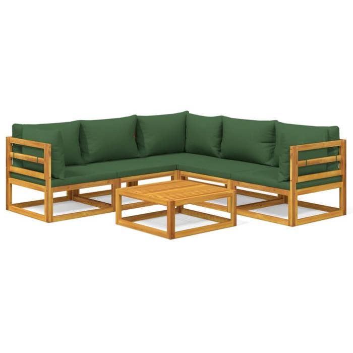 VidaXL Garden Lounge Set with Cushions 6 Pcs, Sofas with Backrest, Furniture Set with Coffee Table Patio Terrace, 3155319