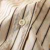 Spring 2026 Trendy Cartoon Cat Embroidered Striped Long Sleeve Lapel Shirt for Women