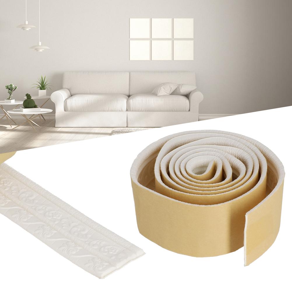 Baseboard Waist Line Wall Sticker Waterproof White
