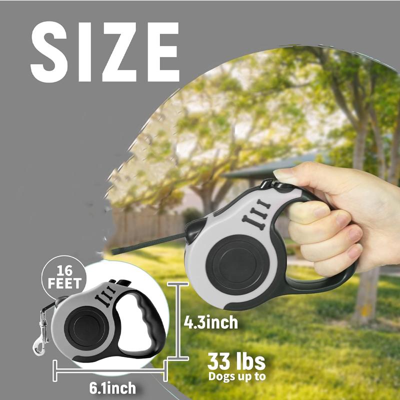 Einziehbare Hundeleine – 5 m automatische, starke Nylonleine für kleine/mittelgroße Hunde und Katzen, langlebiges Zugseil für Haustiere