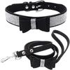 Coleira para Cachorro Gravata Borboleta Strass, Coleira Ajustável para Animais de Estimação Cristal Bling para Cães Pequenos e Médios e Gatos, compatível com animais de estimação