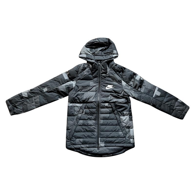 Nike Men s Sportswear Down-Fill Camo Puffer Jacket Black Grey 863790-021 S