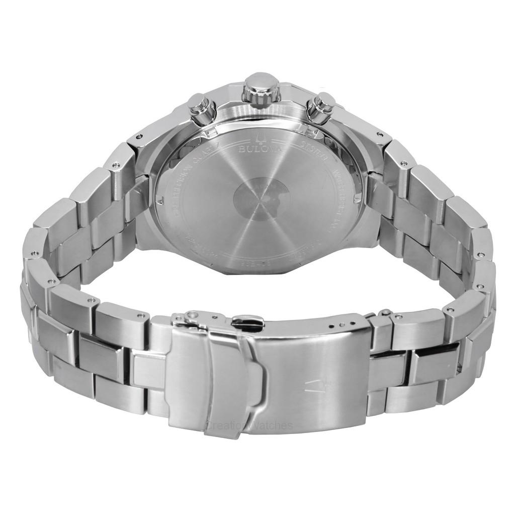 BULOVA Classic Precisionist Chronograph Stainless Steel Silver Dial Quartz 96B408 100M Men's Watch