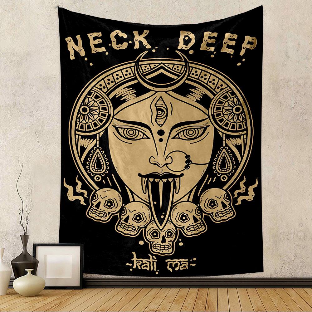 Neck Deep Kali Ma Tapestry Wall Hanging, Punk Band Poster Art, Music Wall Decor for Bedroom Living Room Dorm